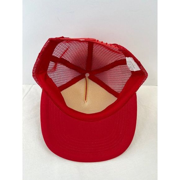 Vintage Chevrolet Bow Tie Embroidered Red Trucker Hat Mesh Cap - Picture 6 of 7